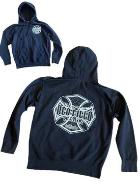 Ocotillo Wells Chopper Black Hoodie Iron Cross Emblem Sz M Desert Moto Off-Road